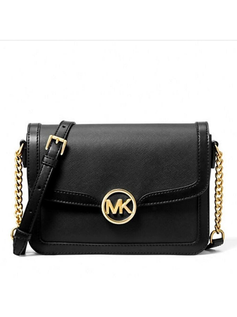 Michael Kors Leida Medium Black Shoulder Bag Purse